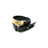 Leather Bracelet - Black/Gold